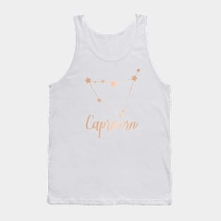 Capricorn Zodiac in Rose Gold Tank Top